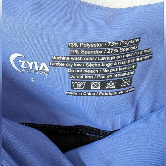 ZYIA Active Color Block Leggings Periwinkle White & Black - Picture 6 of 6